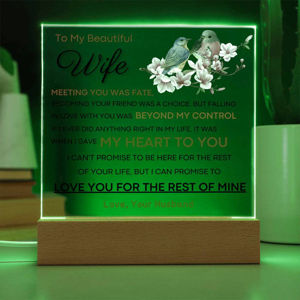 Gift for Wife  - I Promise To Love You For The Rest Of My Life (Acrylic Plaque)