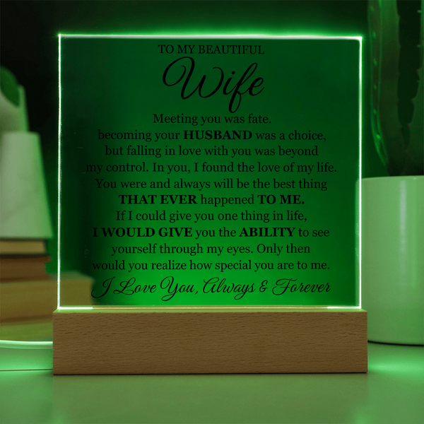 To My Beautiful Wife Printed - Acrylic Plaque
