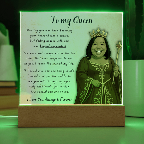 [Personalized] "To My Queen" Acrylic Plaque for Your Wife