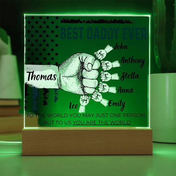 Best Daddy Ever  - Name Personalize Dad & Childs - Acrylic Plaque