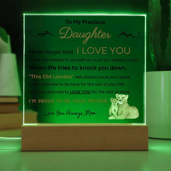 To My Precious Daughter, I'm Proud To Be Your Mother - Acrylic Plaque