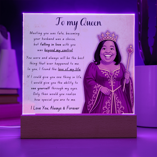 [Personalized] "To My Queen" Acrylic Plaque for Your Wife