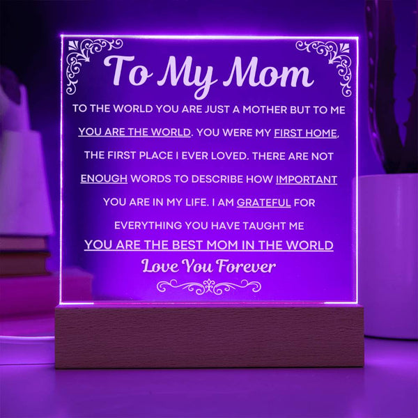 Best Mom In The World - Acrylic Lamp