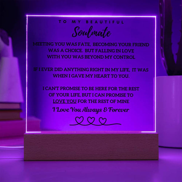 Falling In Love With Your Was Beyond My Control - Acrylic Plaque