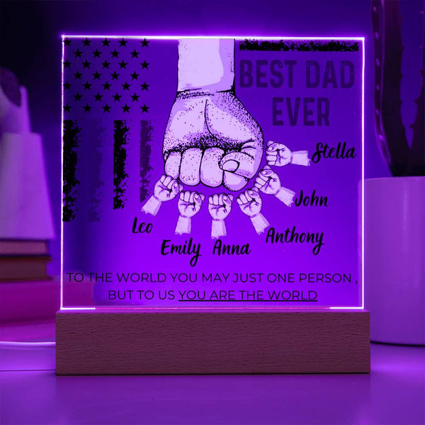 Best Dad Ever - Name Personalize Childs - Acrylic Plaque