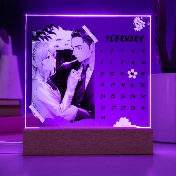 Custom Anime Couple - Acrylic Plaque Night Light