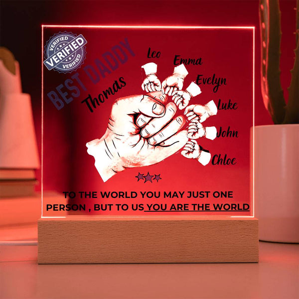 Gift For Dad - Best Dad Verified - Name Personalize Dad & Childs - Acrylic Plaque