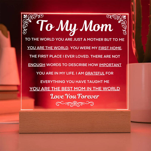 Best Mom In The World - Acrylic Lamp