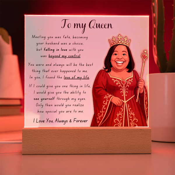 [Personalized] "To My Queen" Acrylic Plaque for Your Wife