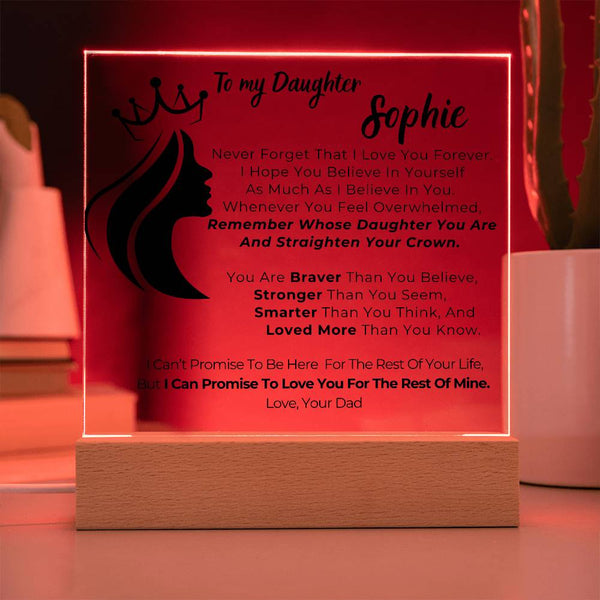 To my Daughter - Remember Whose Daughter You Are And Straighten Your Crown  [ Acrylic plaque ]