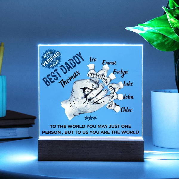 Gift For Dad - Best Dad Verified - Name Personalize Dad & Childs - Acrylic Plaque