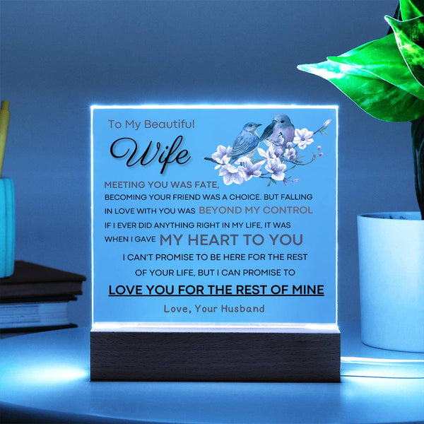 Gift for Wife  - I Promise To Love You For The Rest Of My Life (Acrylic Plaque)