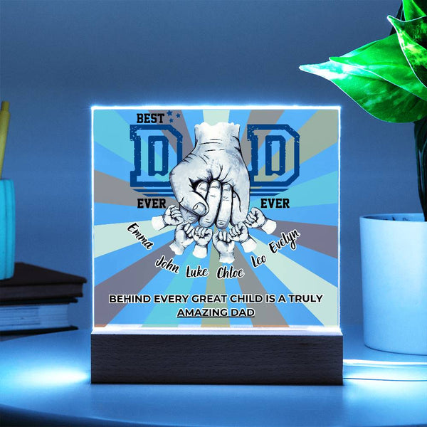 Gift For Dad - Best Dad Ever Ever - Name Personalize - Acrylic Plaque