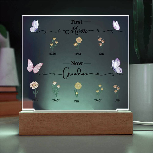First Mom, Now Grandma - Acrylic Plaque (Mother's Day Gift)