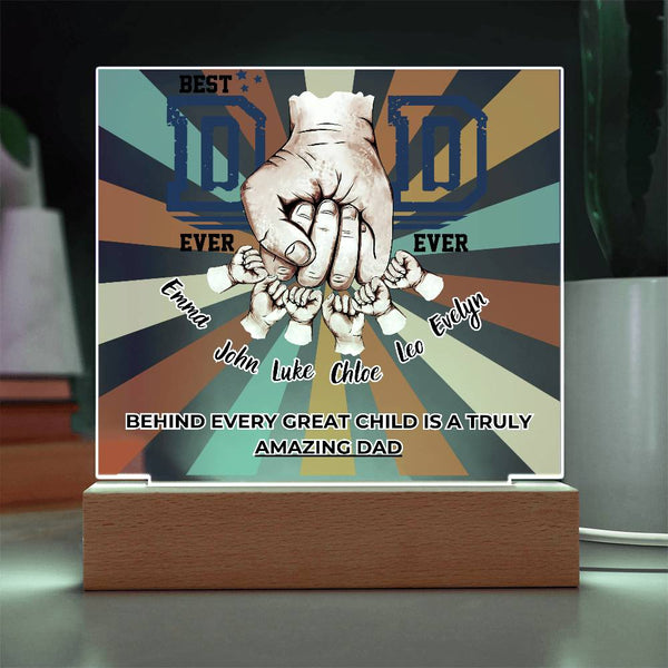 Gift For Dad - Best Dad Ever Ever - Name Personalize - Acrylic Plaque