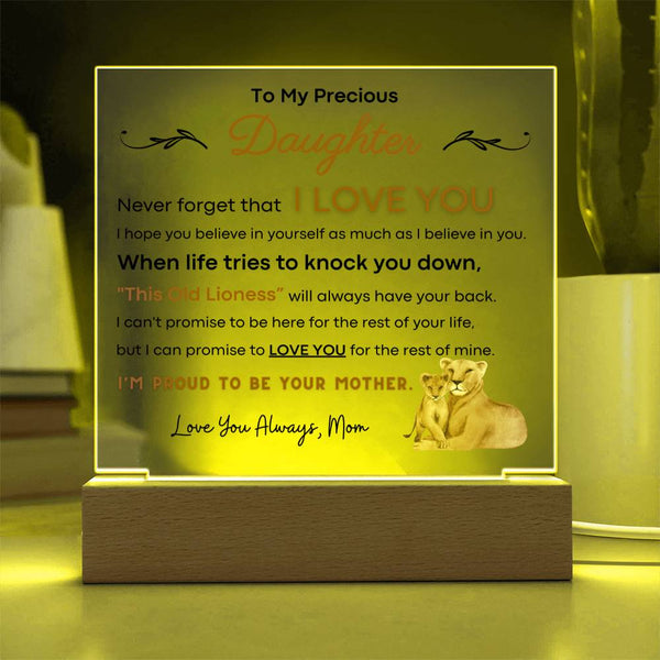 To My Precious Daughter, I'm Proud To Be Your Mother - Acrylic Plaque