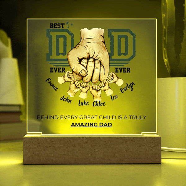 Best Dad Ever Ever - Amazing Dad & Great Child  - Name Personalize - Acrylic Plaque