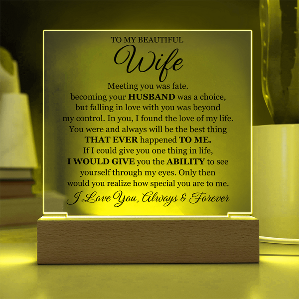 To My Beautiful Wife Printed - Acrylic Plaque