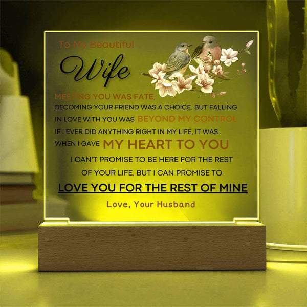 Gift for Wife  - I Promise To Love You For The Rest Of My Life (Acrylic Plaque)
