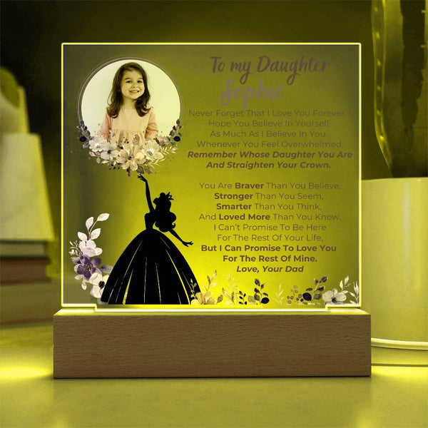 To my Daughter - Remember Whose Daughter You Are And Straighten Your Crown  [ Acrylic plaque ] [Custom Gift ]