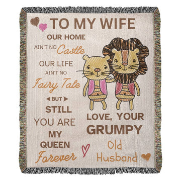 To My Wife, You Are My Queen - Woven Blanket