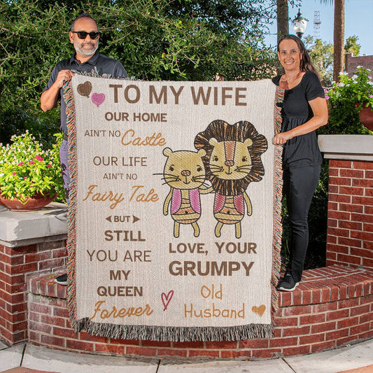 To My Wife, You Are My Queen - Woven Blanket