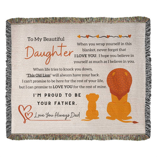 (Premium Woven Blanket) To My Beautiful Daughter, I'm Proud To Be Your Father