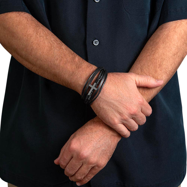 To My Stepped Up Dad, Thank you for STEPPING in to become the DAD you didn't have to be - Cross Bracelet