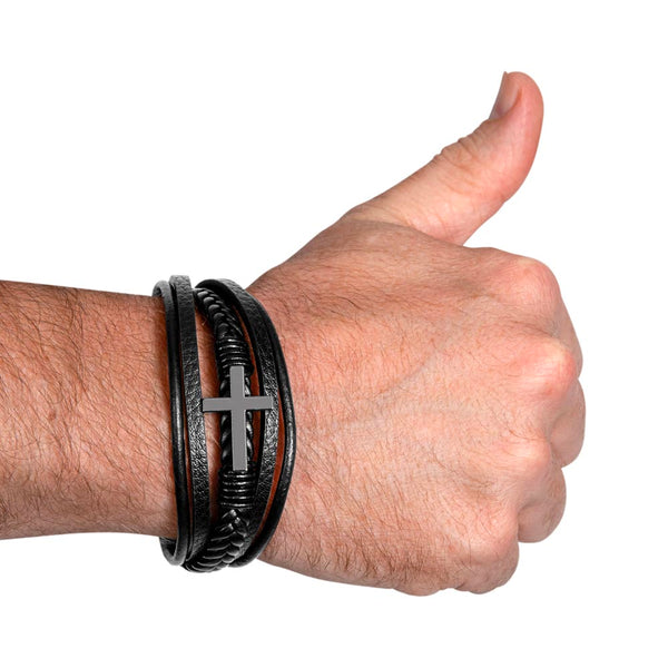 To My Stepped Up Dad, You're the DAD that STEPPED UP - Cross Bracelet