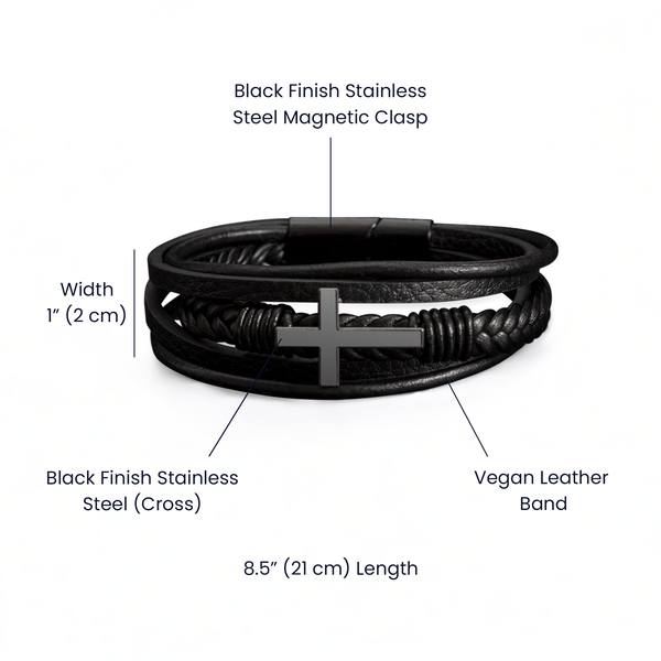 To My Stepped Up Dad, Thank you for STEPPING in to become the DAD you didn't have to be - Cross Bracelet