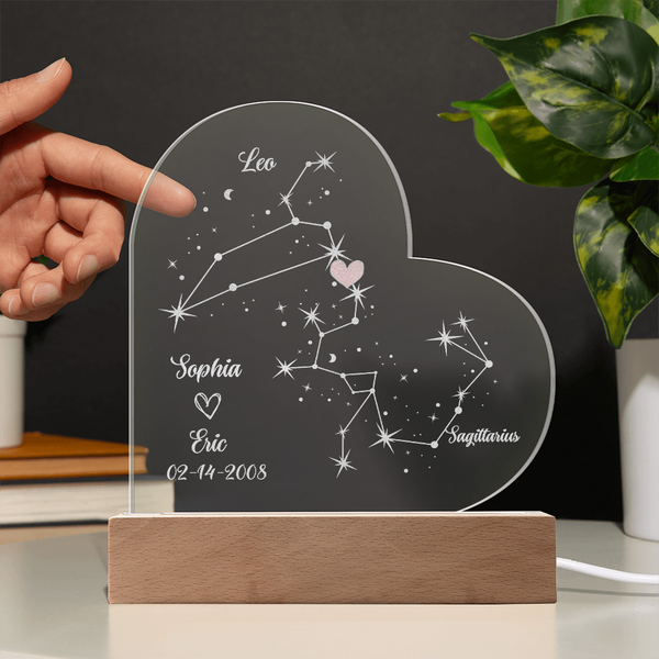 Personalized Astrology Star Night Light (Engraved)