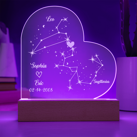 Personalized Astrology Star Night Light (Engraved)