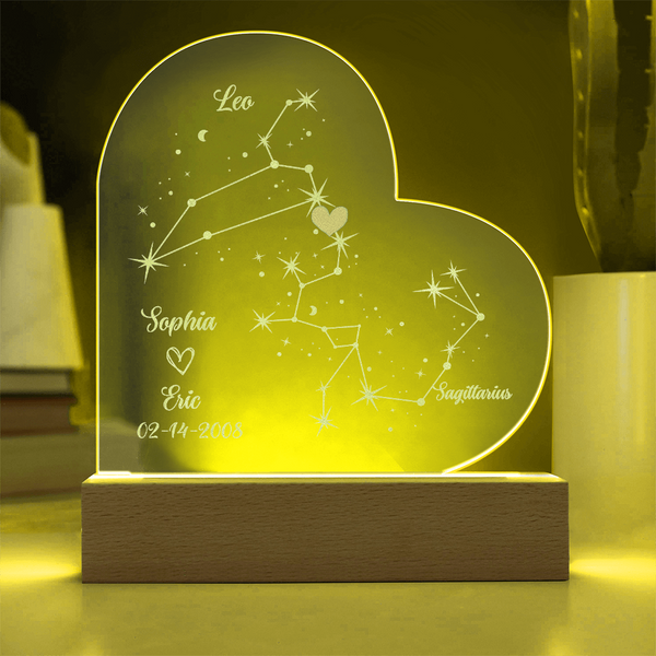 Personalized Astrology Star Night Light (Engraved)