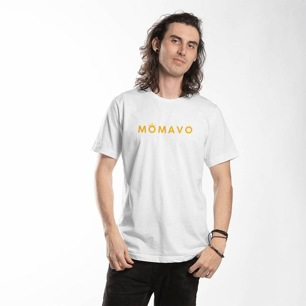 MOMAVO - Bella + Canvas 3001 Unisex T-Shirt Front Print White Orange