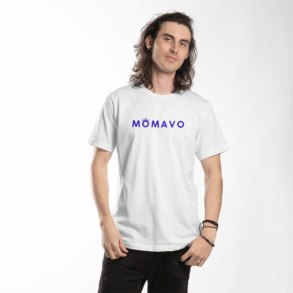 MOMAVO - Bella + Canvas 3001 Unisex T-Shirt Front Print White Blue