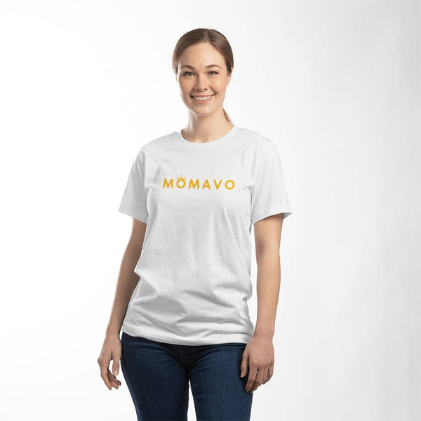 MOMAVO - Bella + Canvas 3001 Unisex T-Shirt Front Print White Orange