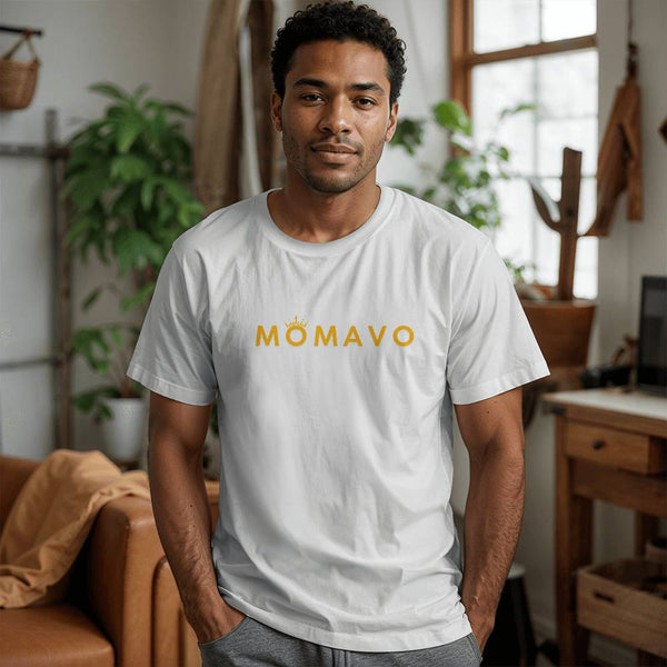 MOMAVO - Bella + Canvas 3001 Unisex T-Shirt Front Print White Orange