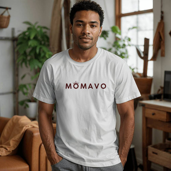 MOMAVO - Bella + Canvas 3001 Unisex T-Shirt Front Print White Brown