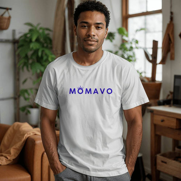 MOMAVO - Bella + Canvas 3001 Unisex T-Shirt Front Print White Blue