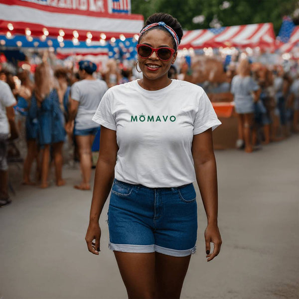 MOMAVO - Bella + Canvas 3001 Unisex T-Shirt Front Print White Green