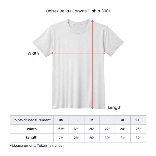 MOMAVO - Bella + Canvas 3001 Unisex T-Shirt Front Print White Blue
