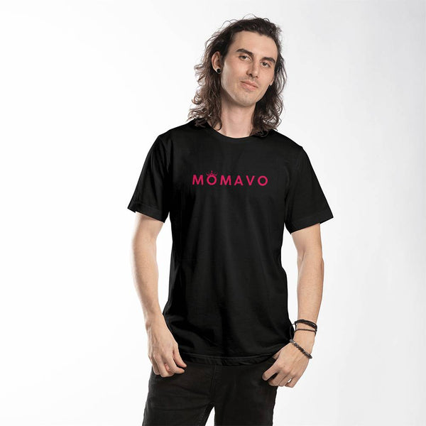 MOMAVO - Bella + Canvas 3001 Unisex T-Shirt Front Print Black Light Red