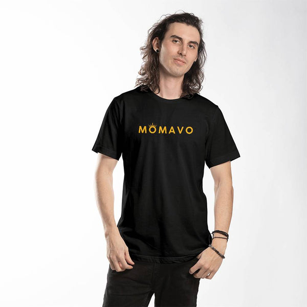 MOMAVO - Bella + Canvas 3001 Unisex T-Shirt Front Print Black Orange