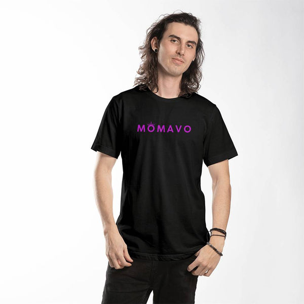 MOMAVO - Bella + Canvas 3001 Unisex T-Shirt Front Print Black Purple