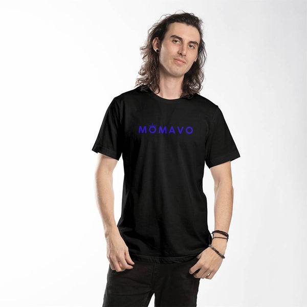 MOMAVO - Bella + Canvas 3001 Unisex T-Shirt Front Print Black Blue