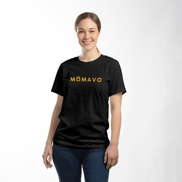 MOMAVO - Bella + Canvas 3001 Unisex T-Shirt Front Print Black Orange