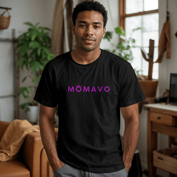 MOMAVO - Bella + Canvas 3001 Unisex T-Shirt Front Print Black Purple