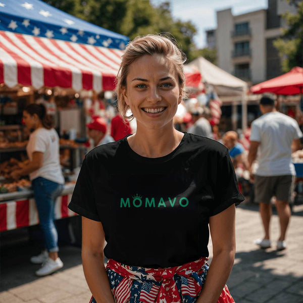 MOMAVO - Bella + Canvas 3001 Unisex T-Shirt Front Print Black Green