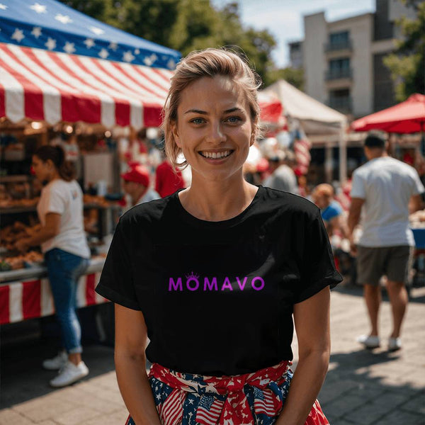 MOMAVO - Bella + Canvas 3001 Unisex T-Shirt Front Print Black Purple