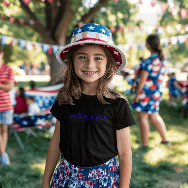 MOMAVO - Bella + Canvas 3001Y Unisex Youth T-Shirt Front Print B Blue